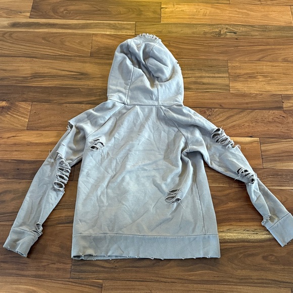 ALO Yoga Women's Tan Distressed Hoodie S - Picture 7 of 10